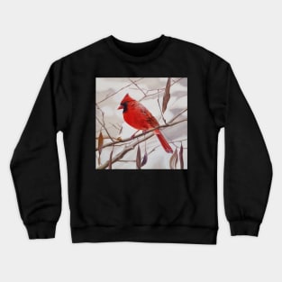 Northern Cardinal with Leaves painting Crewneck Sweatshirt